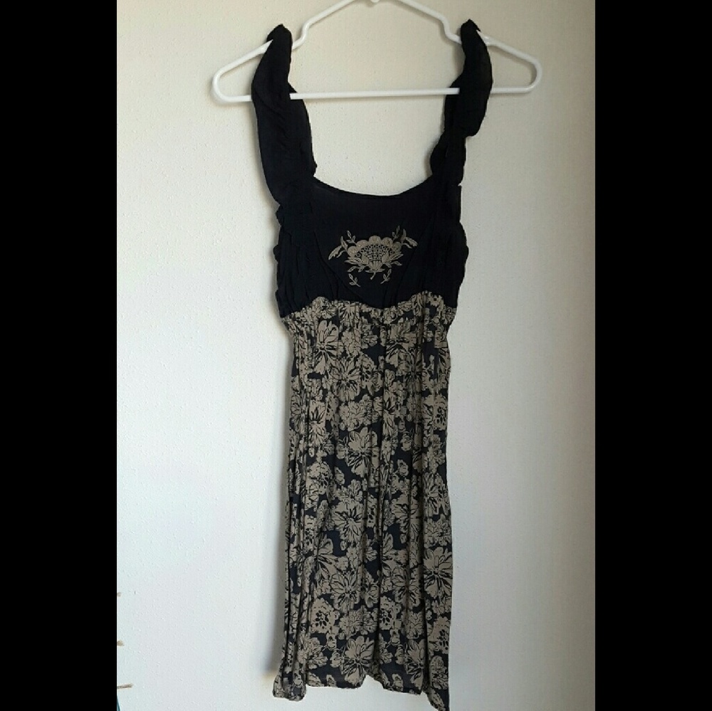 Navy and cream print sundress
