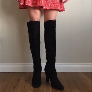 Black knee high boot