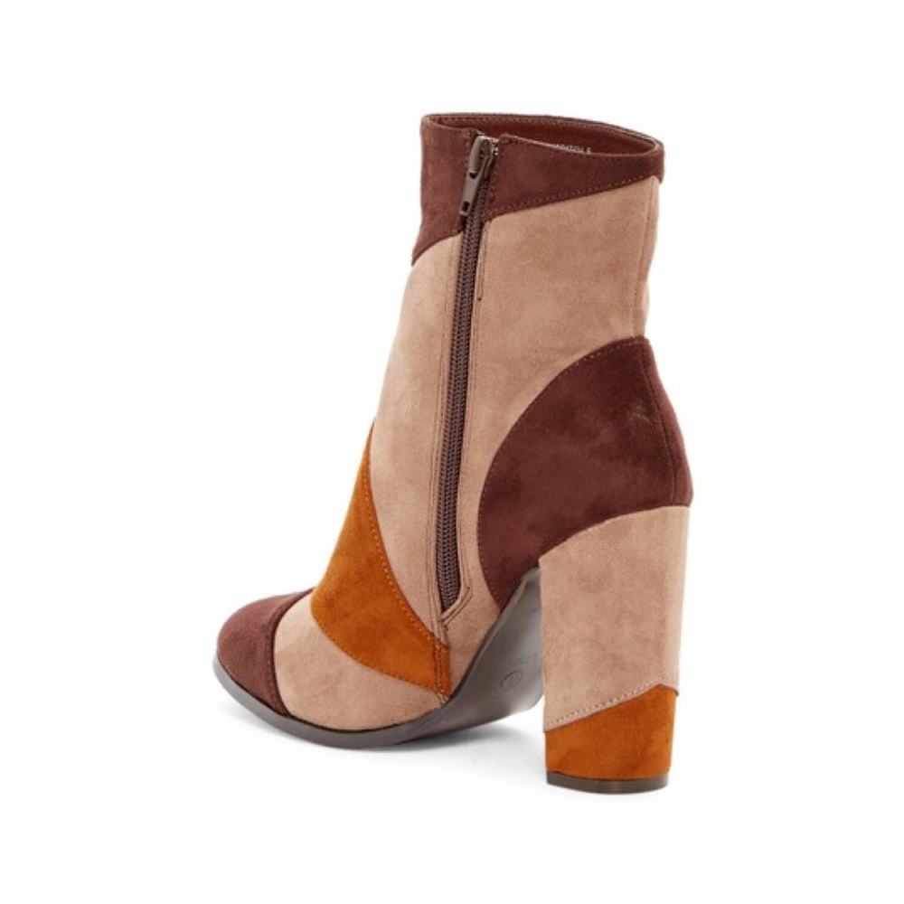 Soho Chic Patchwork Block Heel Tall Boots - Picture 4 of 6