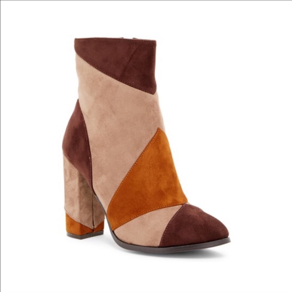 Soho Chic Patchwork Block Heel Tall Boots - Picture 6 of 6