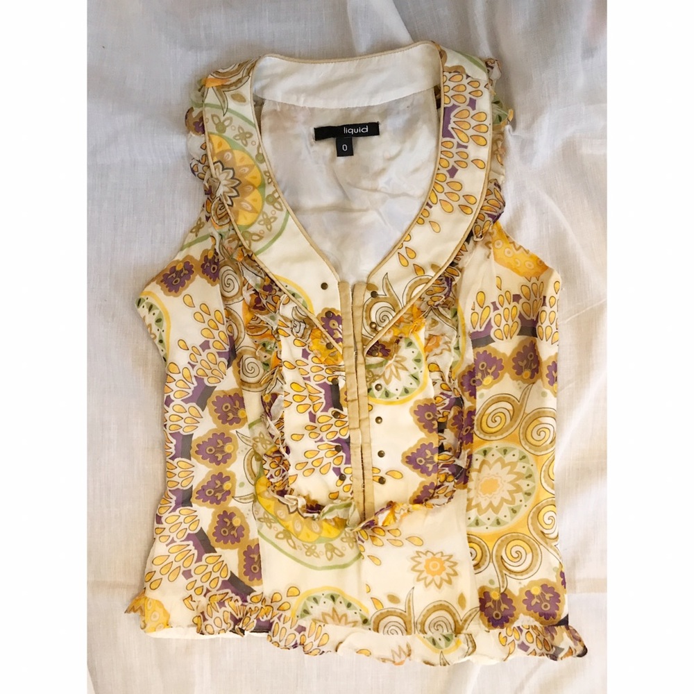 Floral silk top by Liquid