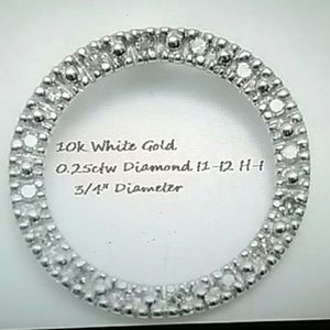 SOLID 10K WHITE GOLD - Diamond Pendant (NWOT)