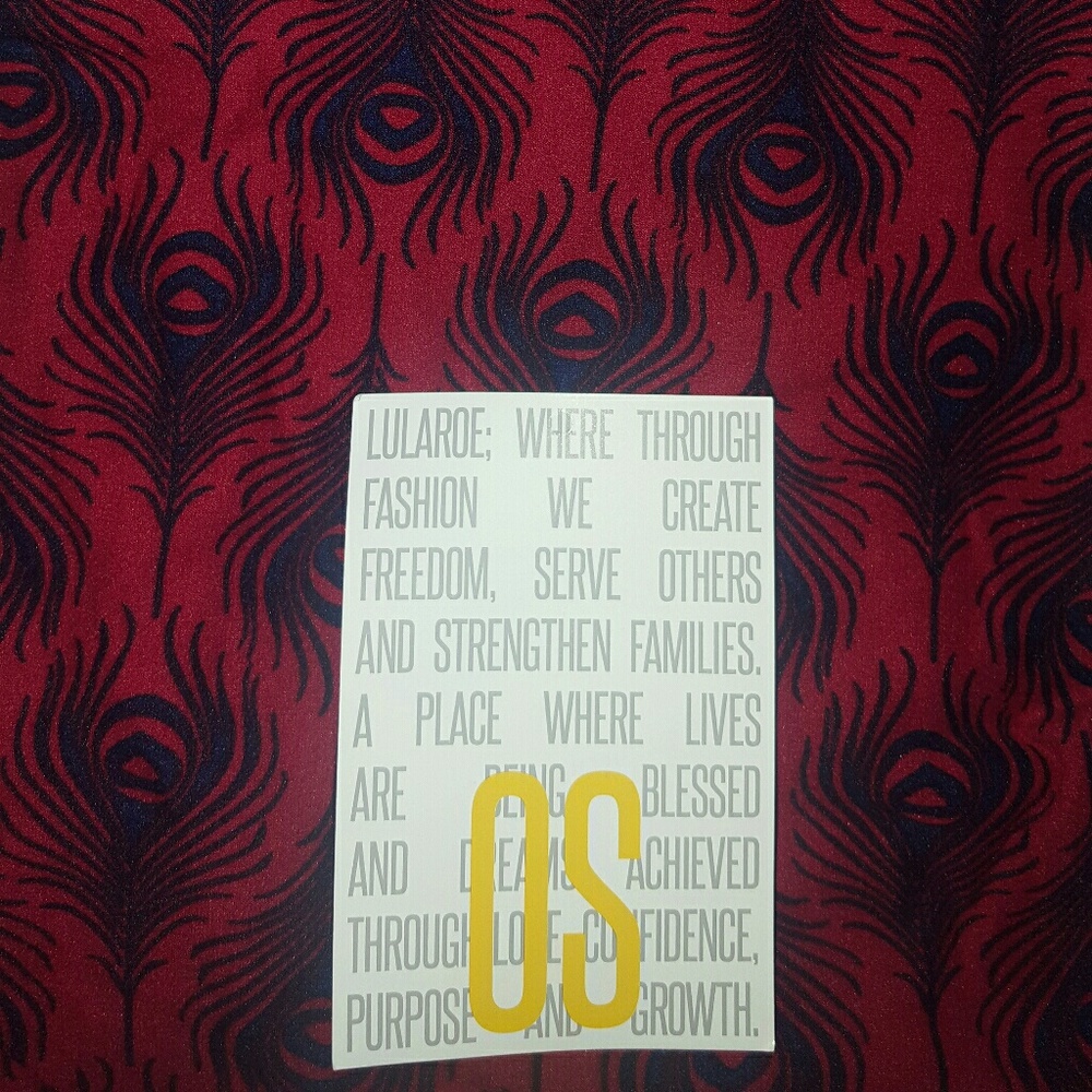 Lularoe red with blue feathers