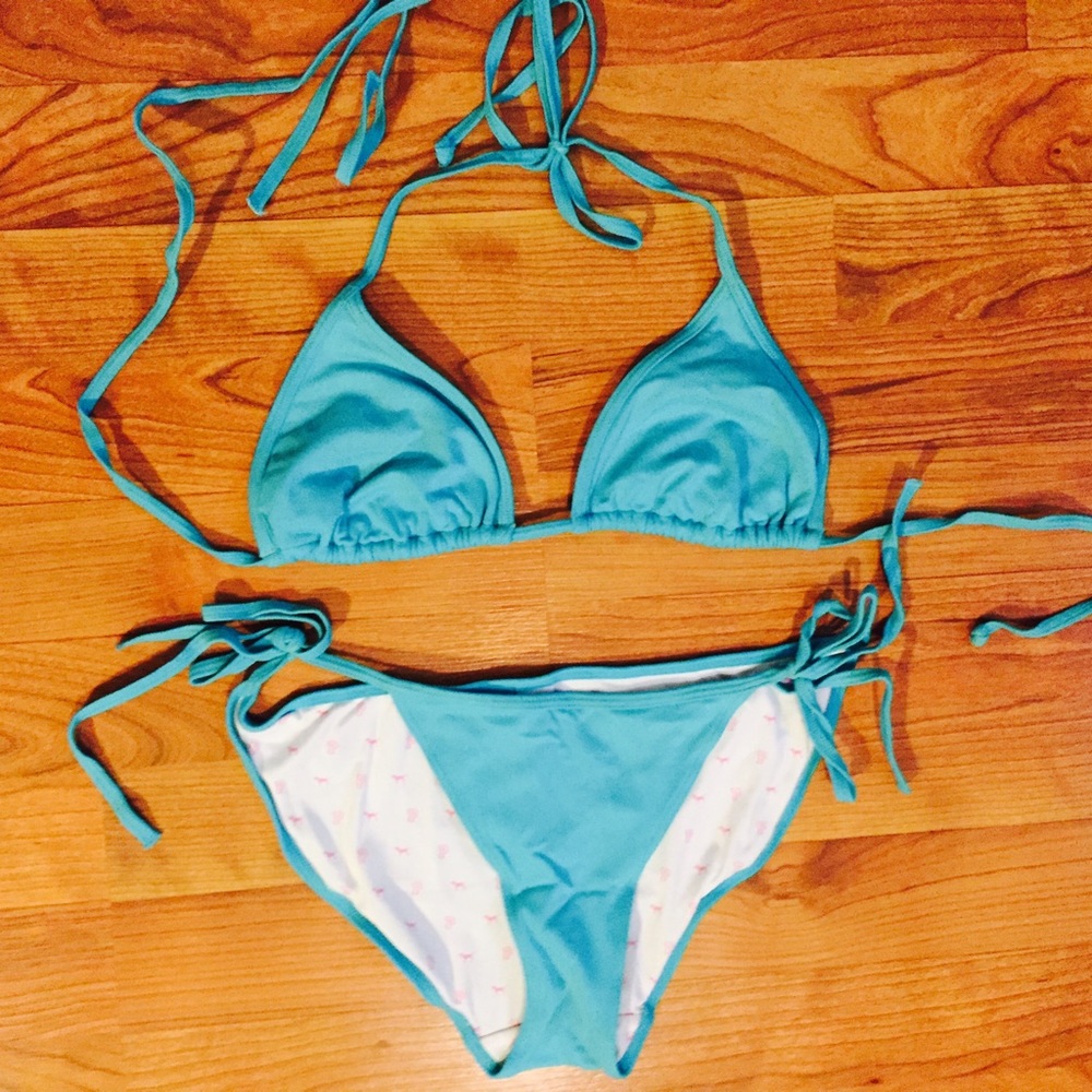 PINK basic tie bikini, sz S