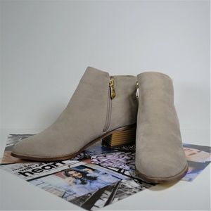 Gray faux suede boots
