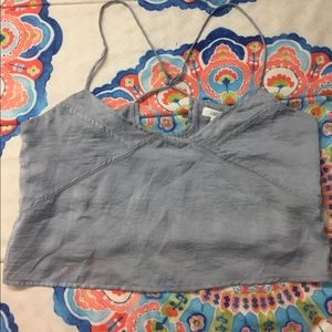 Crop satin shirt