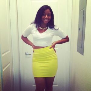 Forever 21 Neon Yellow Pencil Skirt