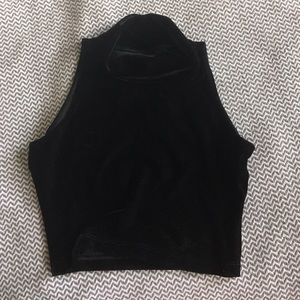AA velvet Turtleneck crop top