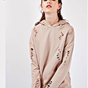 Lilac Topshop Nibbled Hoodie