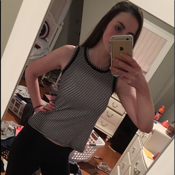 Black and White Striped Tank Top - Picture 1 of 1