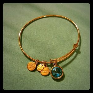 Alex & Ani blue topaz dangle