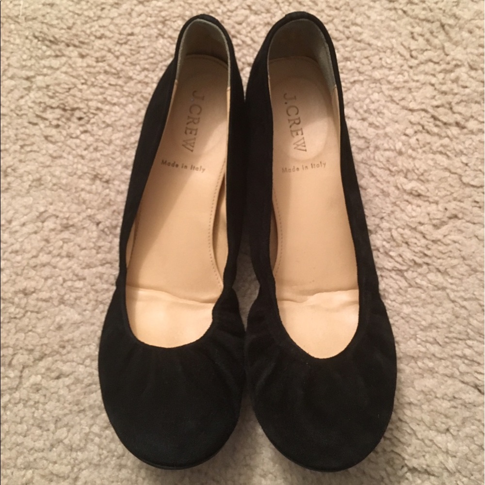 J Crew Black Suede Flats