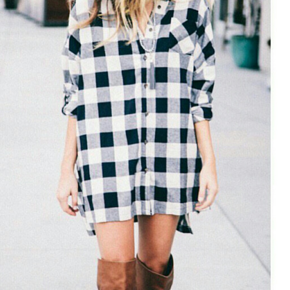 Plaid t-shirt dress