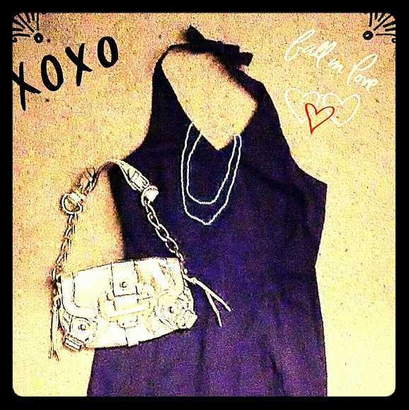 Mini Black Halter Dress - Picture 1 of 2