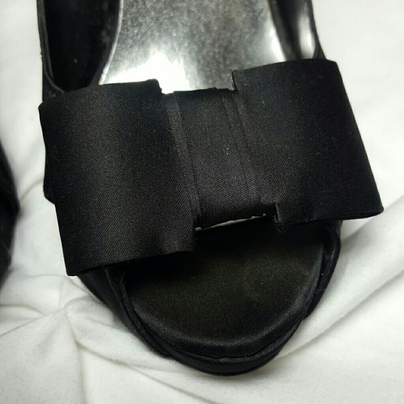 Bakers Black Satin Platform Dress Shoes - Picture 6 of 6