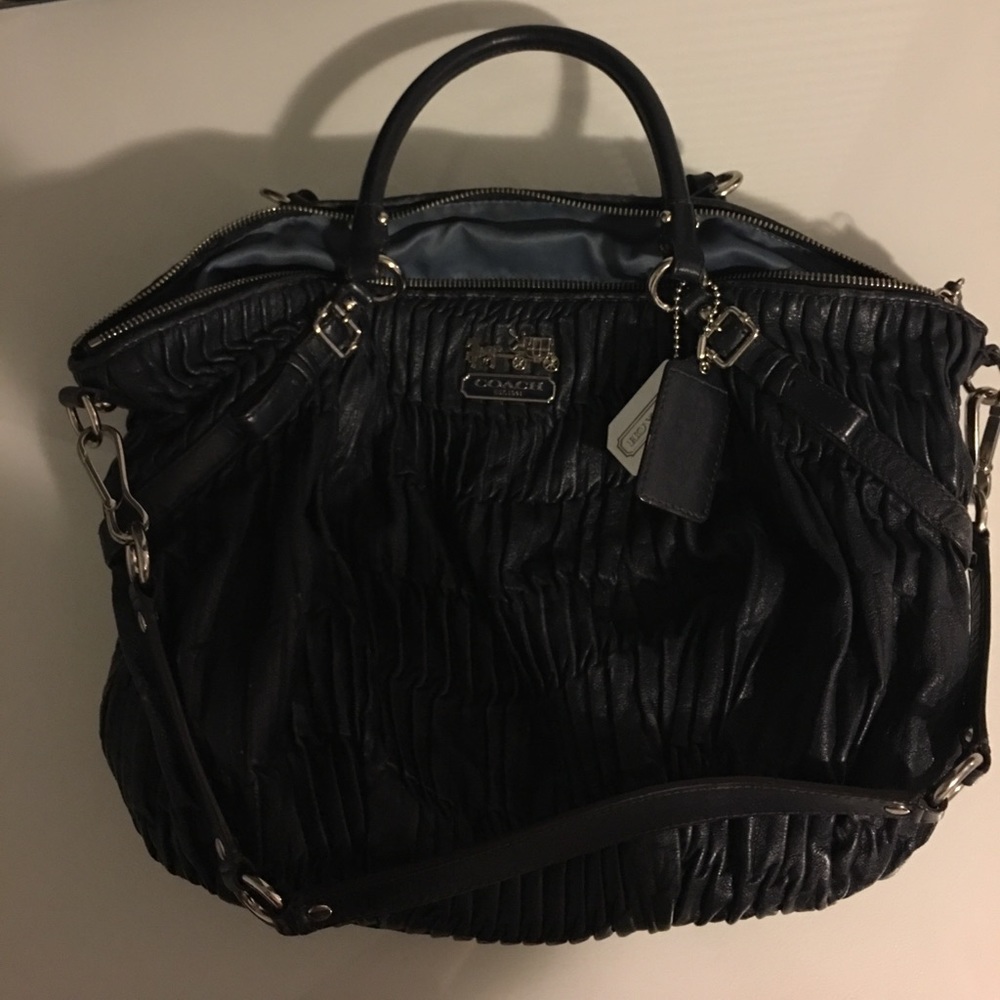 Coach Navy Gathered Bag