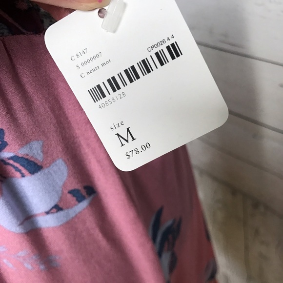 NWT Free People Floral Slip Dress Pink - Picture 8 of 8