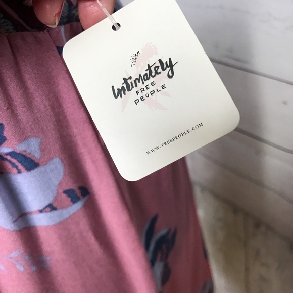 NWT Free People Floral Slip Dress Pink - Picture 6 of 8