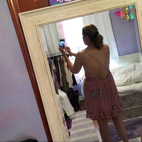 NWT Free People Floral Slip Dress Pink - Picture 7 of 8