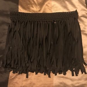 Black swim cover up skirt
