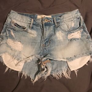 Distressed Hollister cut off shorts