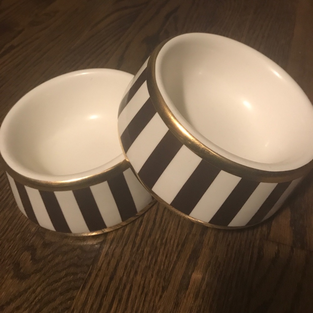 HENRI BENDEL STRIPE SMALL DOG BOWL