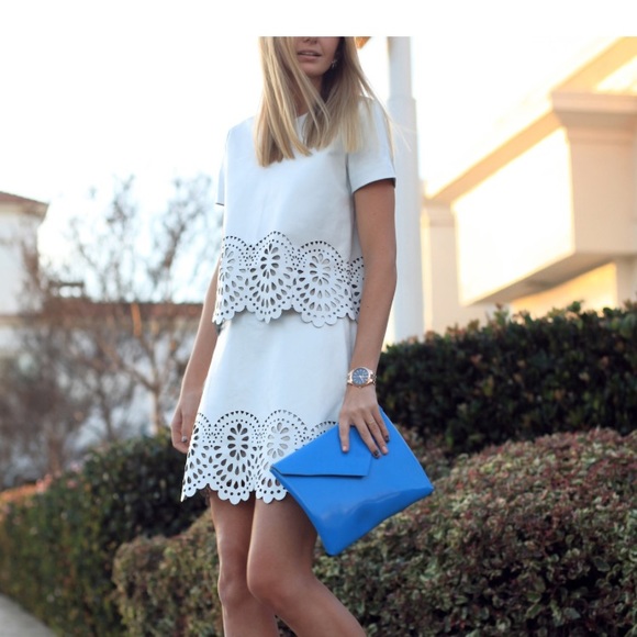Other - White faux leather 2 piece outfit!
