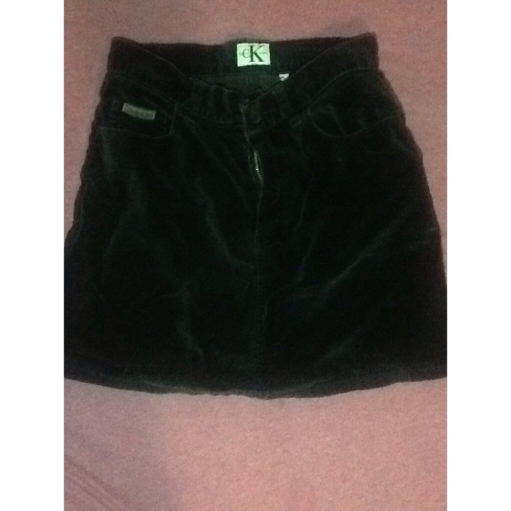 Black suede mini skirt