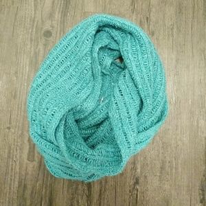 Aqua Blue Knit Infinity Scarf