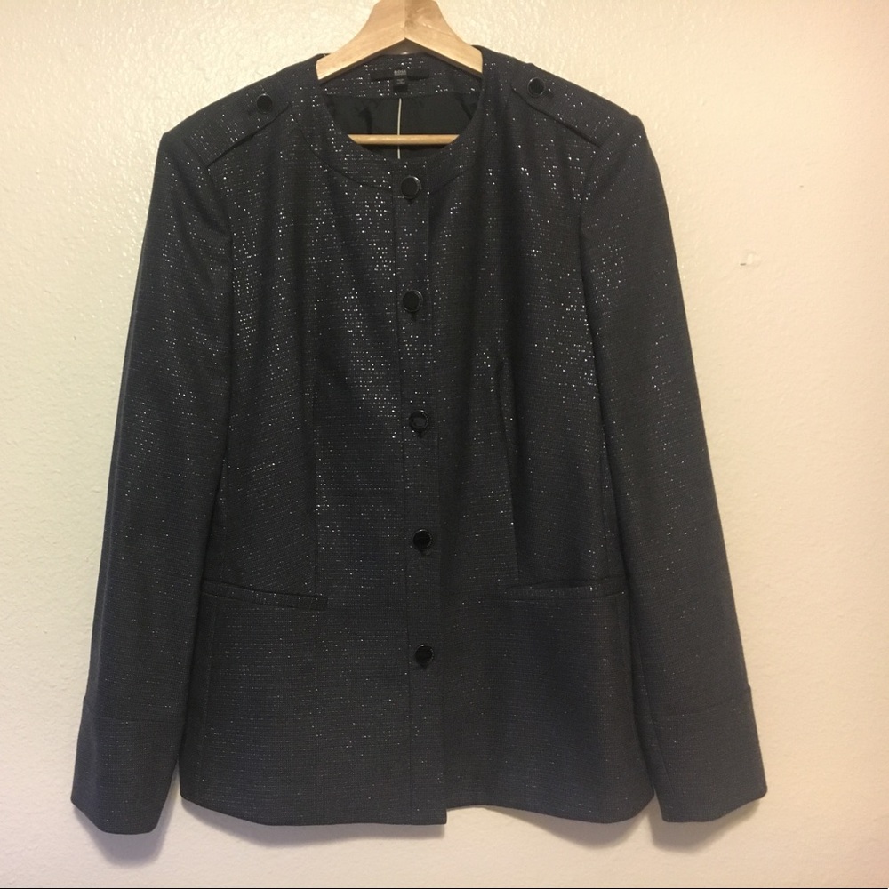 Plus Size Hugo Boss navy military jacket blazer