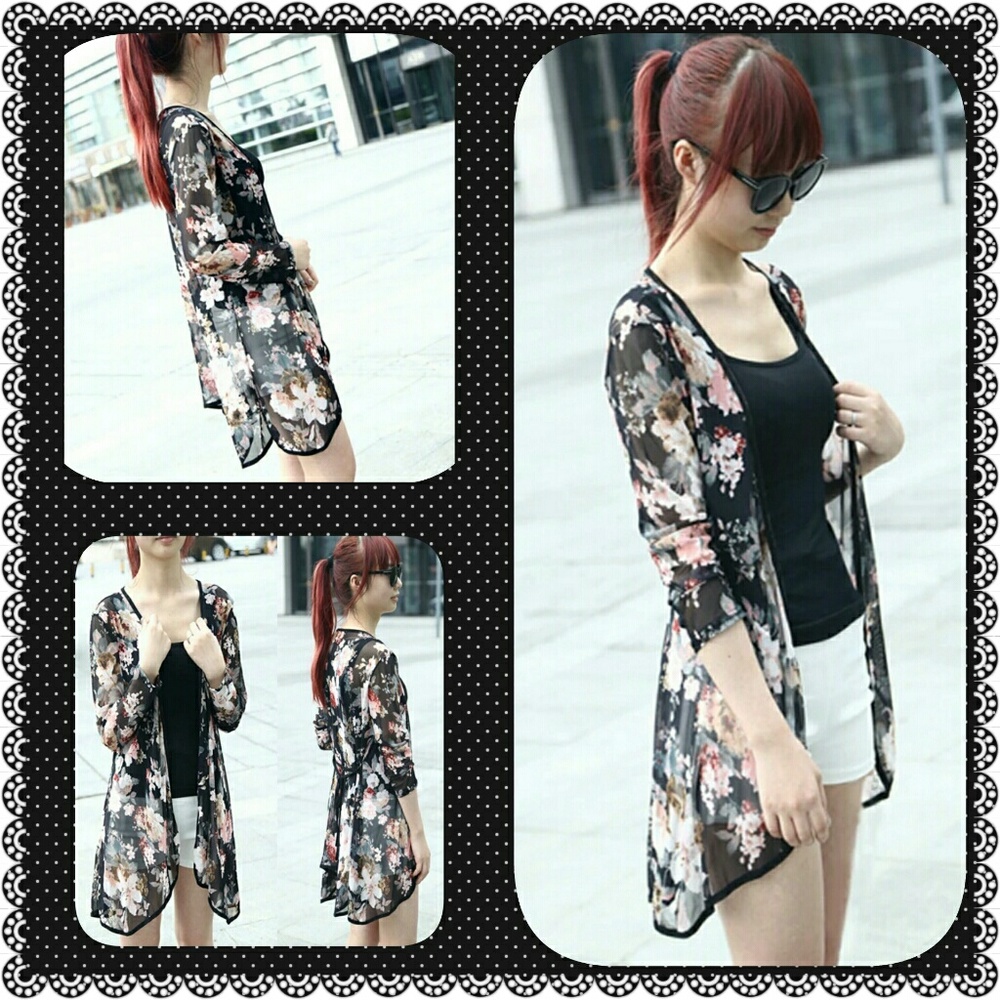 🌼 CHIFFON FLORAL KIMONO 🌼