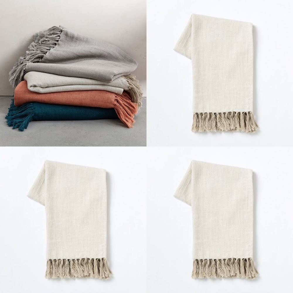 $99 NWT West Elm Linen Twill Throw
