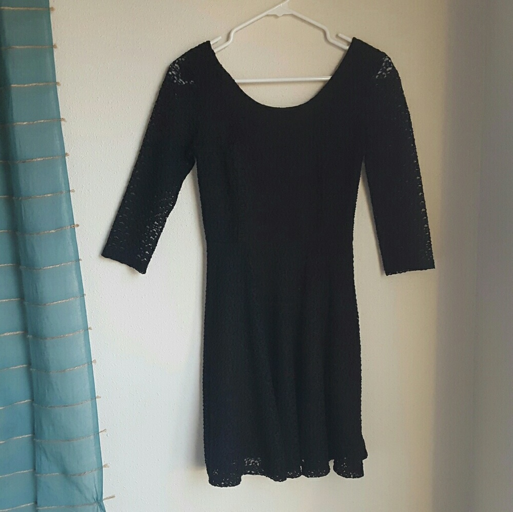 Flirty black lace-like dress