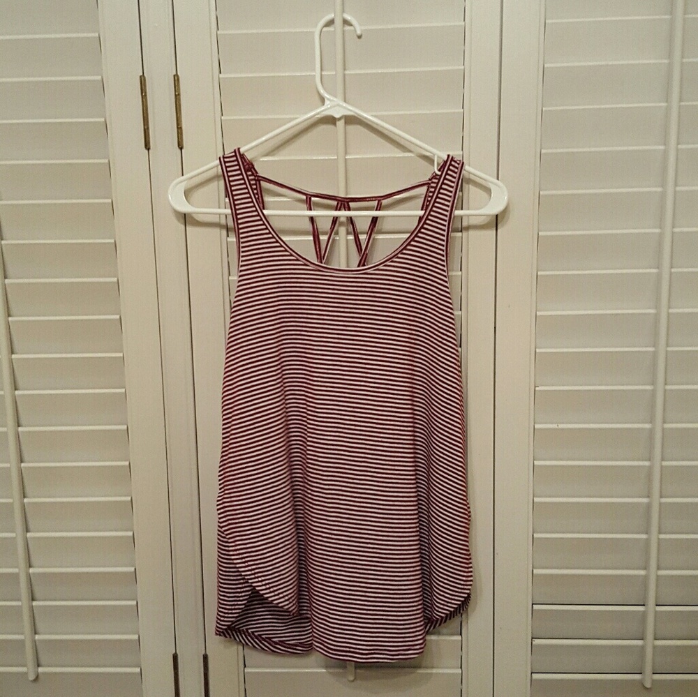 hollister striped criss cross tank