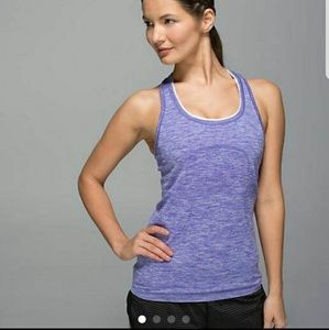 Feathered purple run swiftly tank veuc