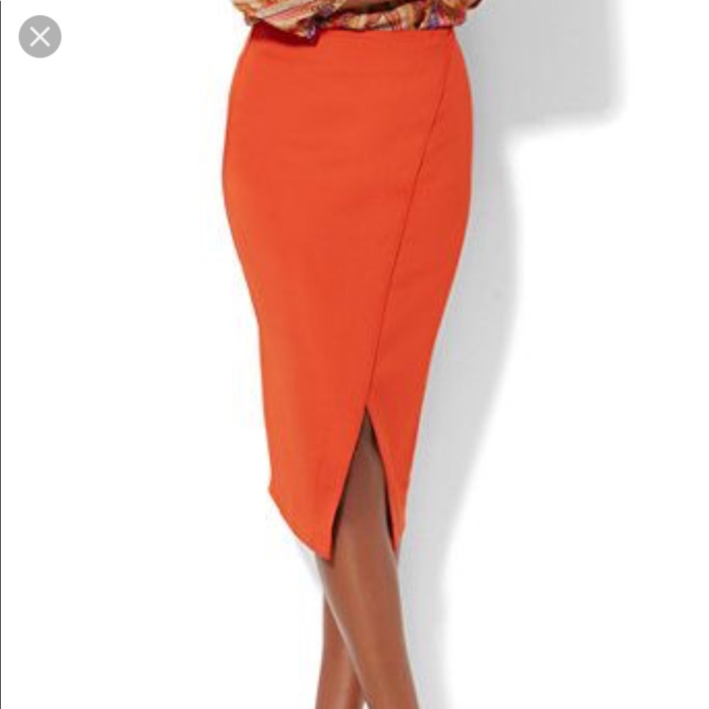 Orange Pencil Skirt