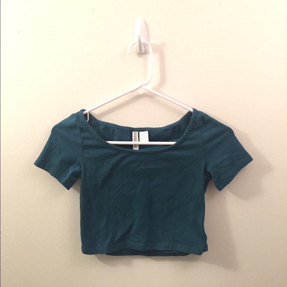 H&M teal crop top