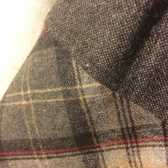 Gray Tweed Plaid Jumper Dress w/Ruffle - Picture 3 of 5