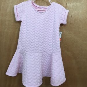 Girls Pink Heart-Stitched Dress Size 4T