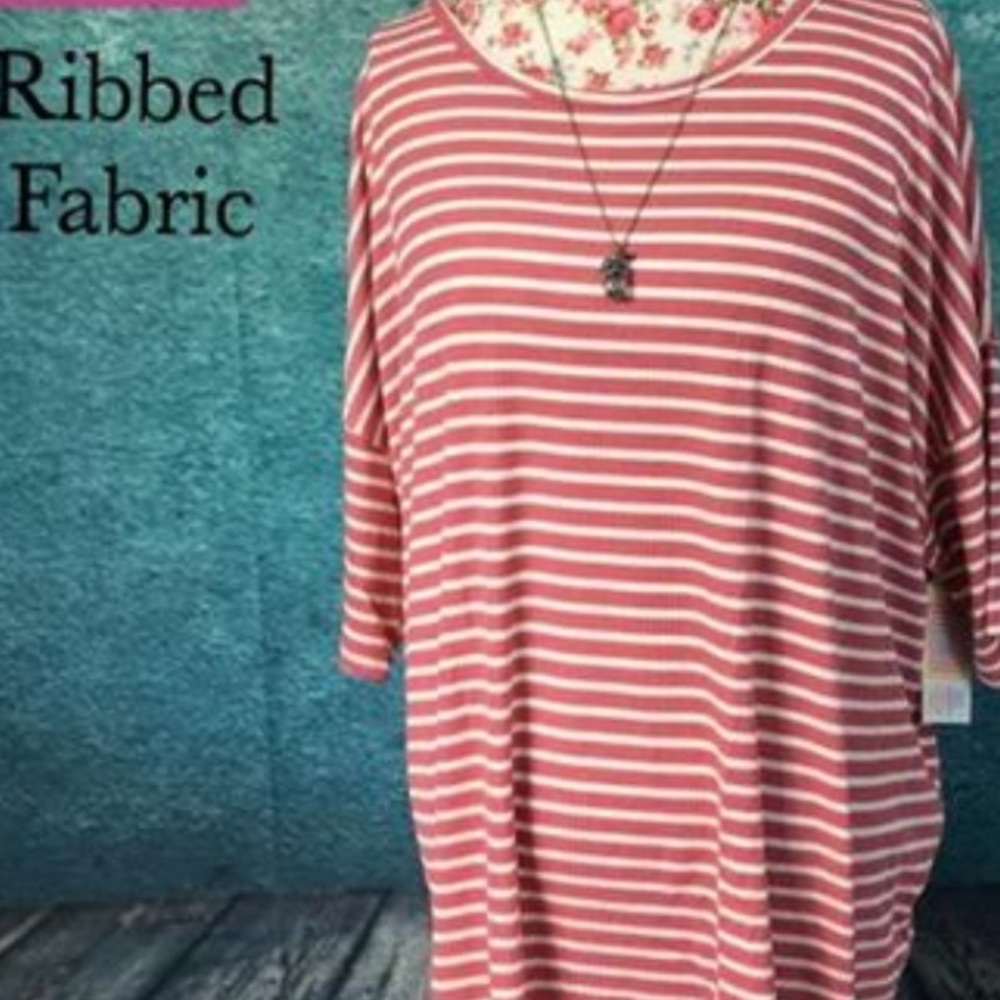LuLaRoe Irma tunic- cute pink stripes!