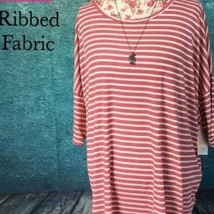 LuLaRoe Irma tunic- cute pink stripes!