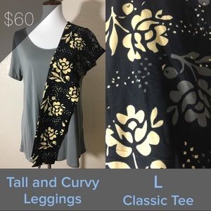 LuLaRoe classic Tee and TC leggings