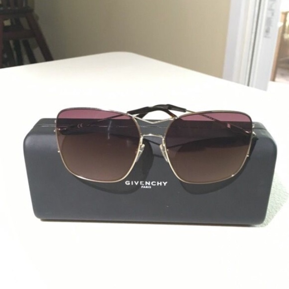 Givenchy oversized rose and silver sunglasses