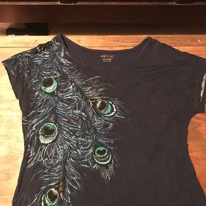 Apt 9 navy blue shirt with peacock design