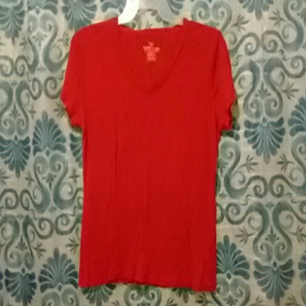 Red V-neck Tee