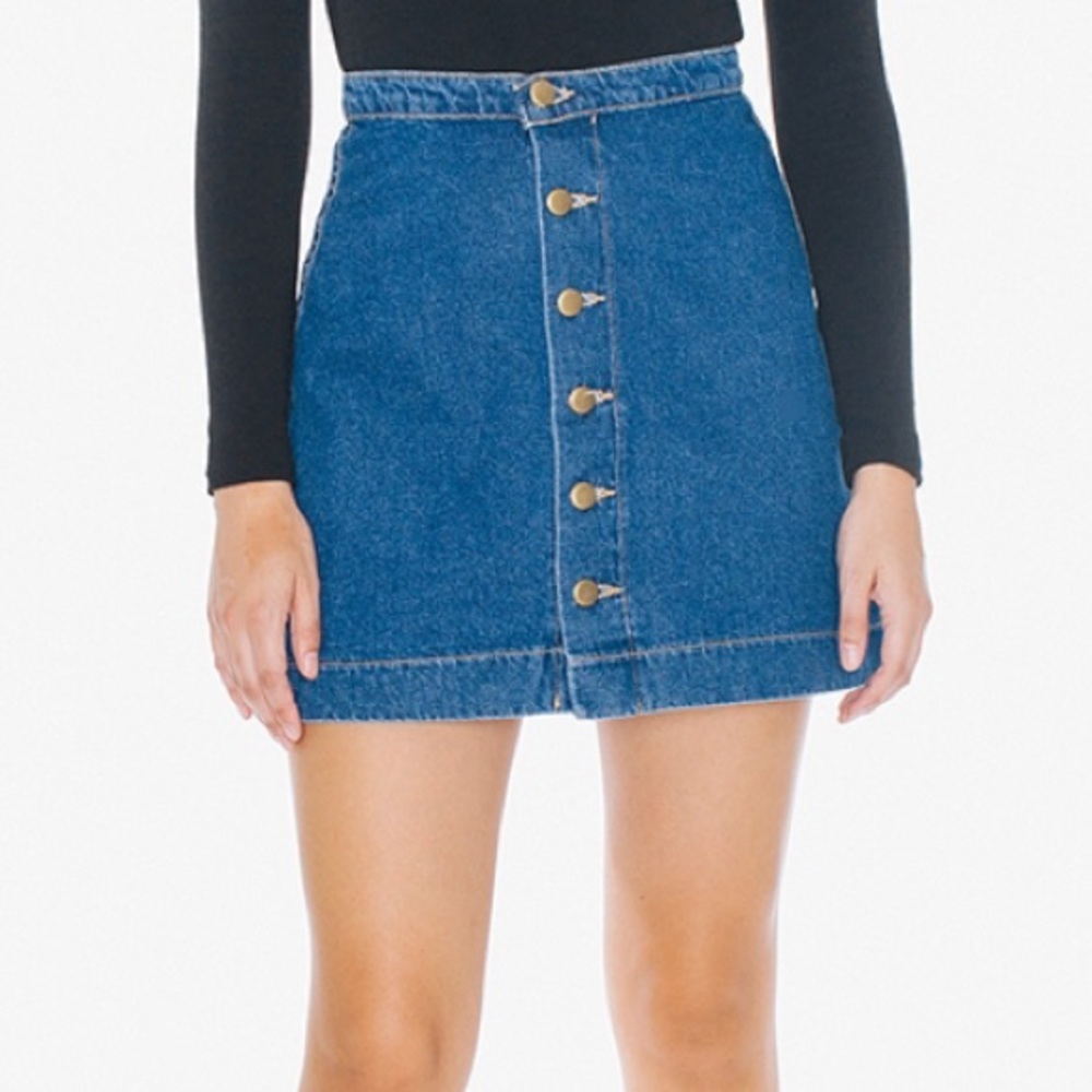 Denim Button Skirt