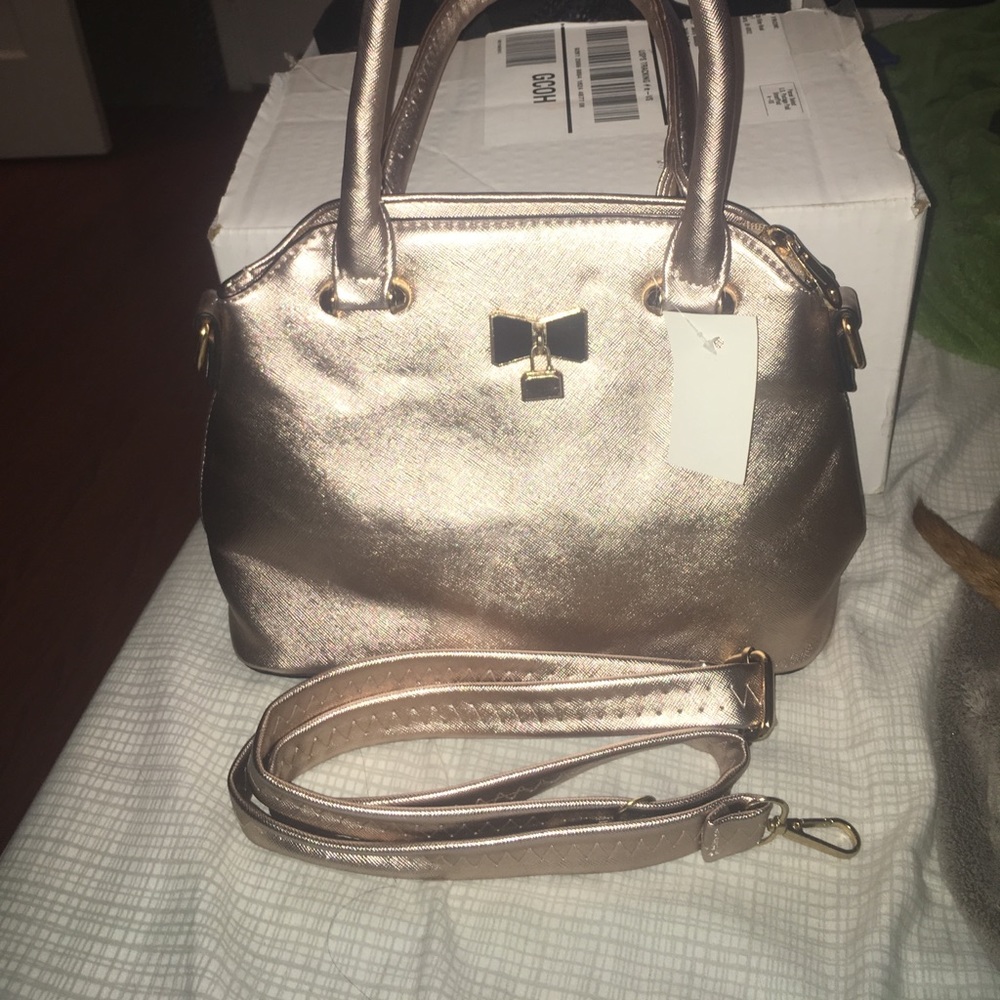 Pink shiny handbag
