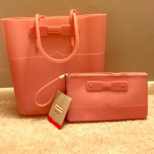 Hunter Rubberized Tote & Clutch