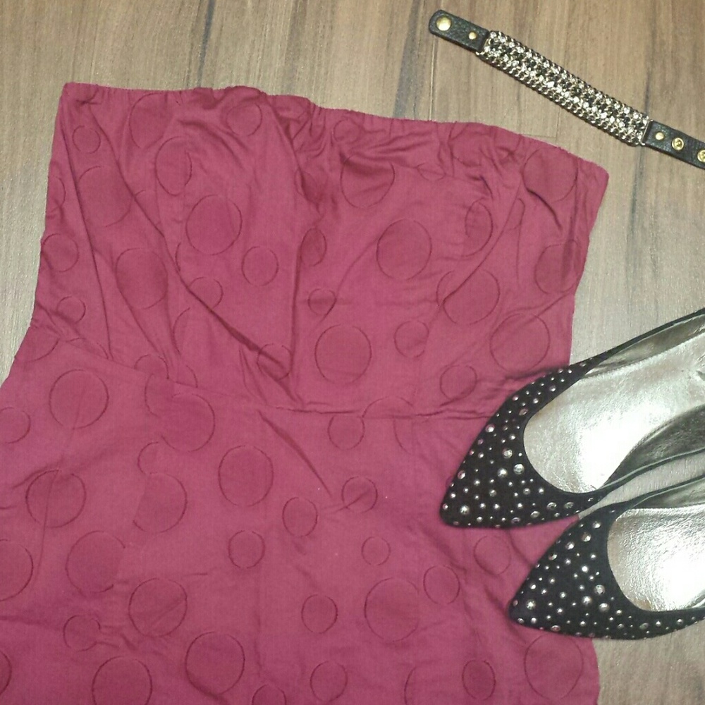 The Limited fuchsia pink strapless A-line dress, 4