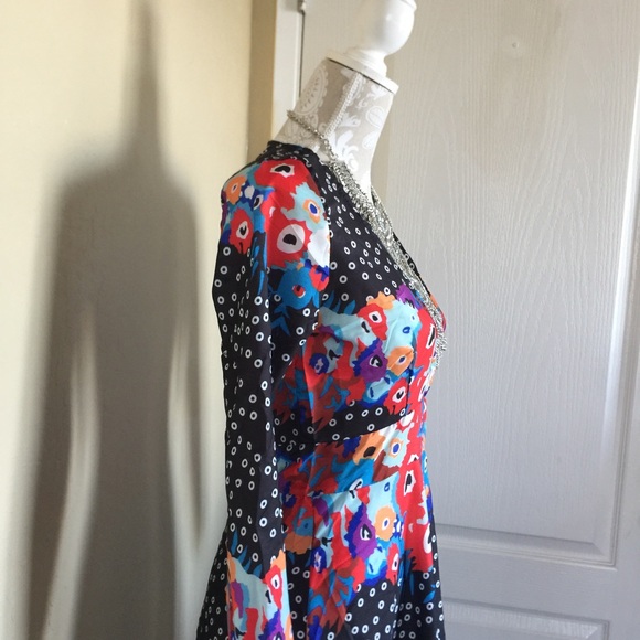 Bohemian Deep V Plunging Neckline Maxi Dress - Picture 6 of 7